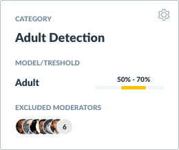 Adult detection moderation interface