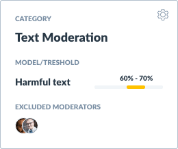 Text moderation interface for harmful text detection